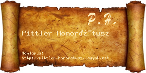 Pittler Honorátusz névjegykártya